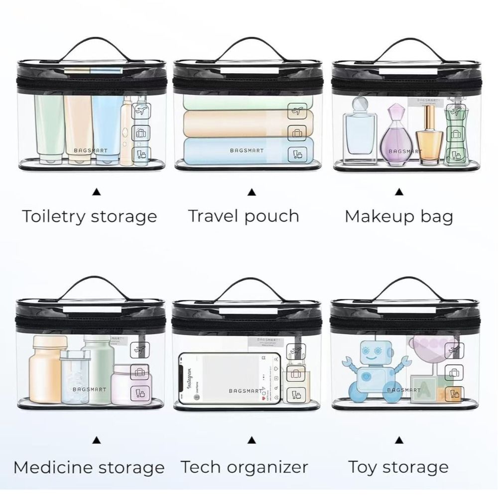 휴대용 투명 화장품 파우치, 대용량 PVC 소재, 방수 - Cosmetic Bags 리뷰 및 가격