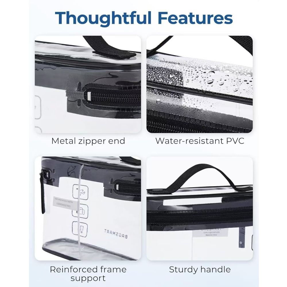 휴대용 투명 화장품 파우치, 대용량 PVC 소재, 방수 - Cosmetic Bags 리뷰 및 가격